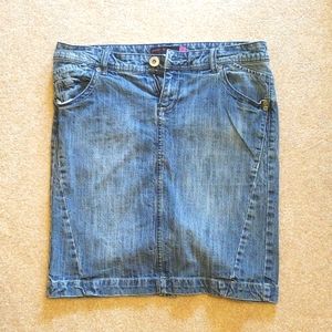 Knee length jean skirt